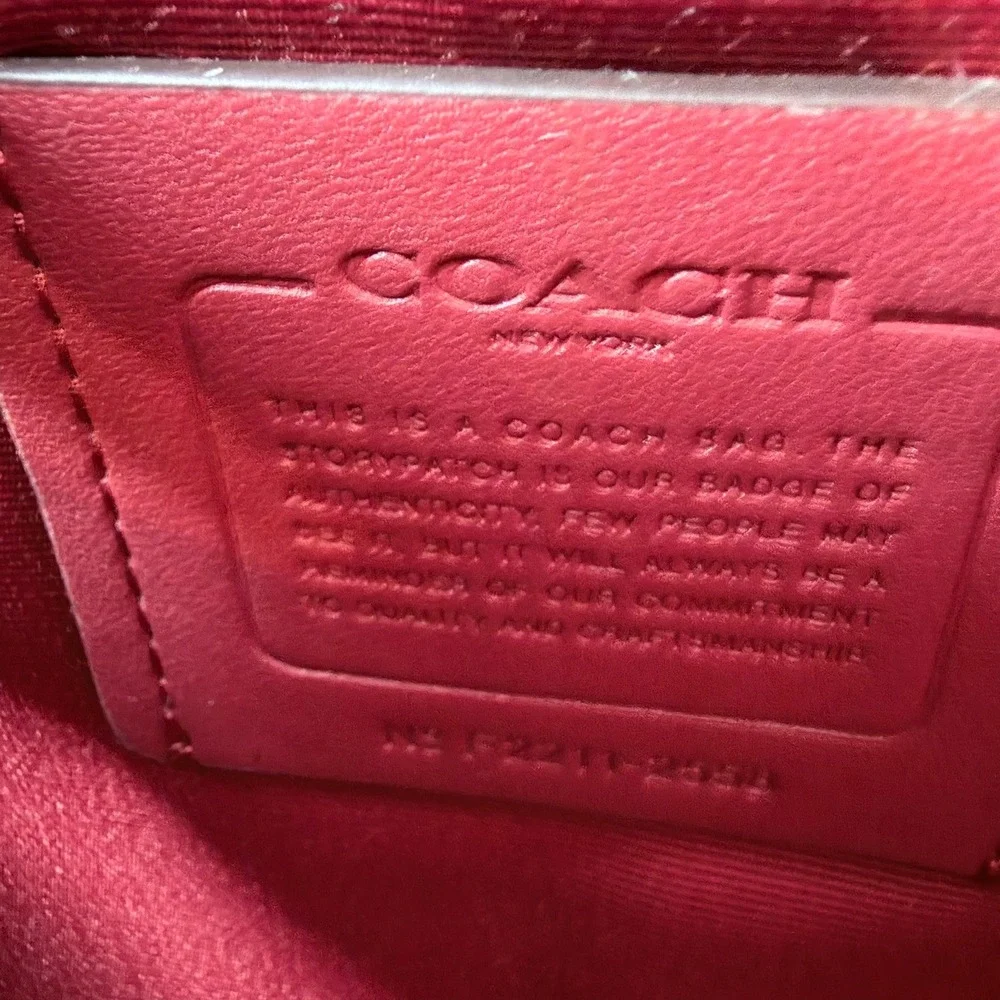 Coach Sierra Satchel Signature Coated Canvas Brown Red 13x9.5 Gold Hardware 2558